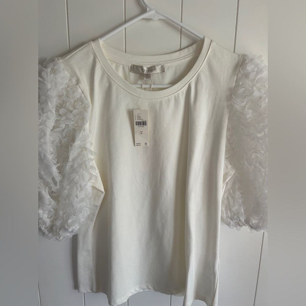 Chic Anthropologie Cream Top Size M